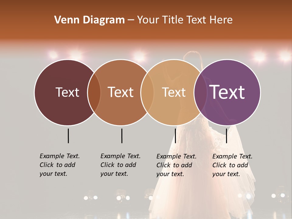 Girl In Long Gown Performing On Stage PowerPoint Template