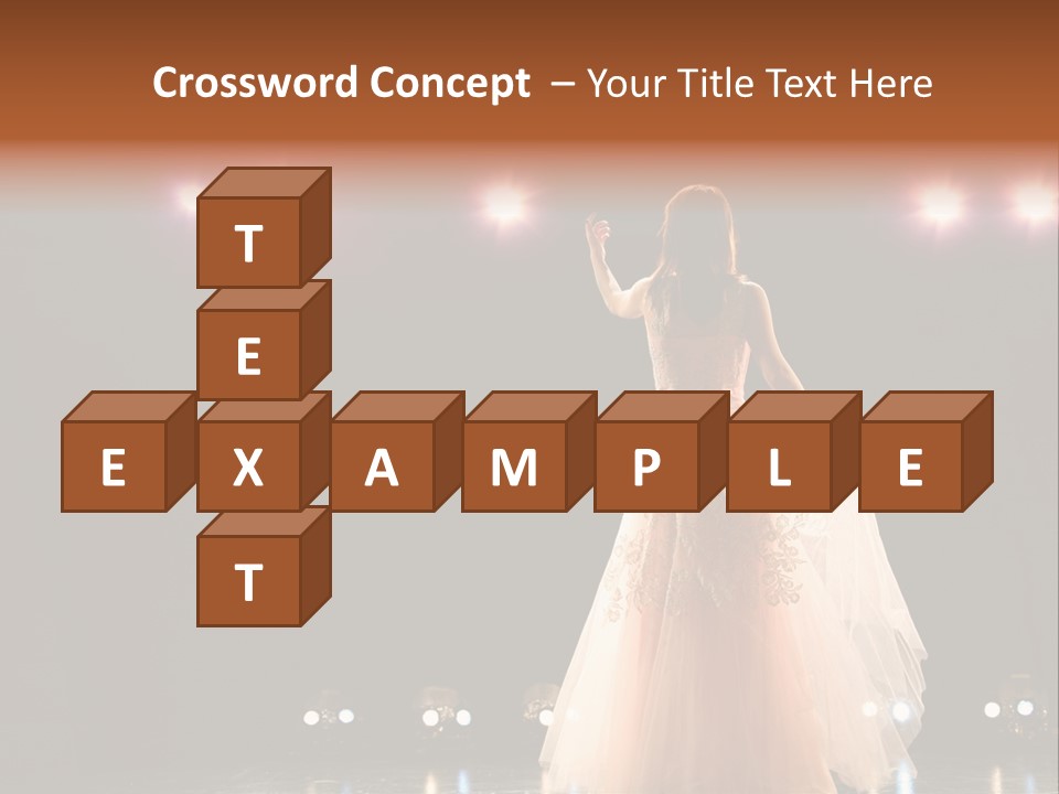 Girl In Long Gown Performing On Stage PowerPoint Template