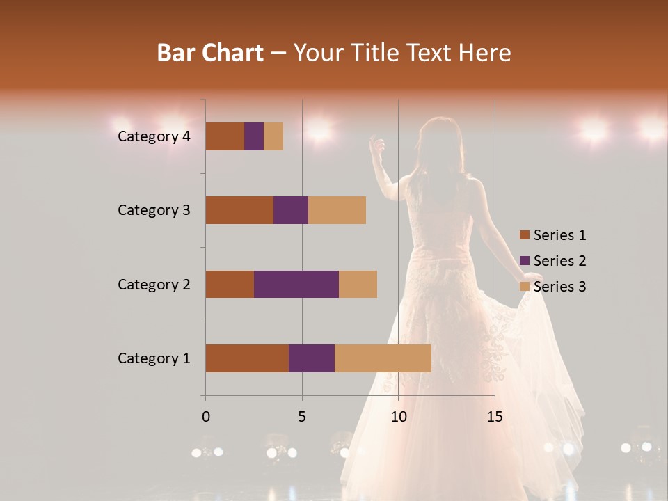 Girl In Long Gown Performing On Stage PowerPoint Template