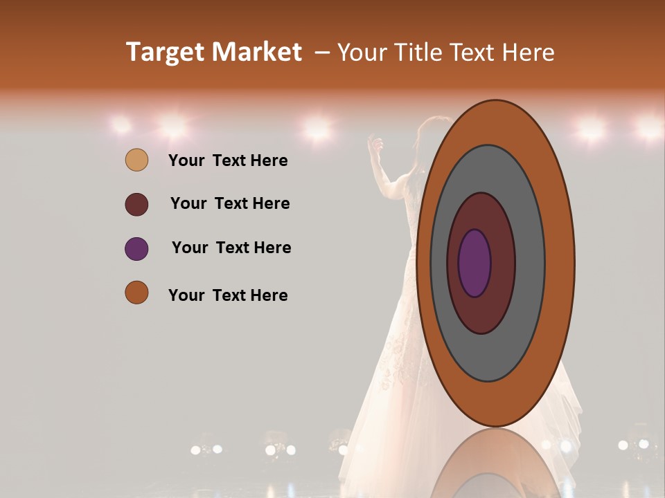 Girl In Long Gown Performing On Stage PowerPoint Template