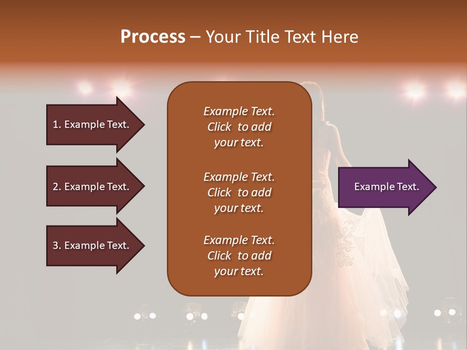 Girl In Long Gown Performing On Stage PowerPoint Template