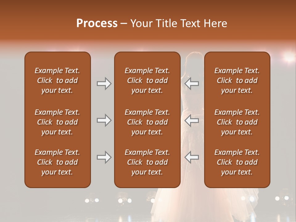 Girl In Long Gown Performing On Stage PowerPoint Template