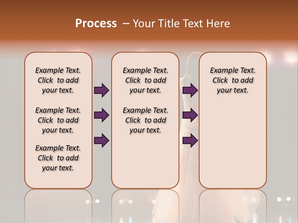 Girl In Long Gown Performing On Stage PowerPoint Template