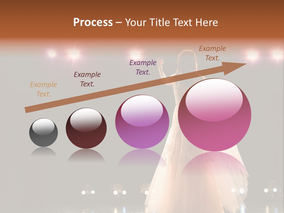 Girl In Long Gown Performing On Stage PowerPoint Template