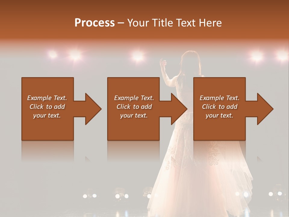Girl In Long Gown Performing On Stage PowerPoint Template