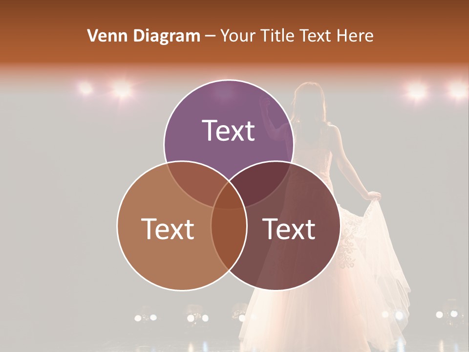 Girl In Long Gown Performing On Stage PowerPoint Template