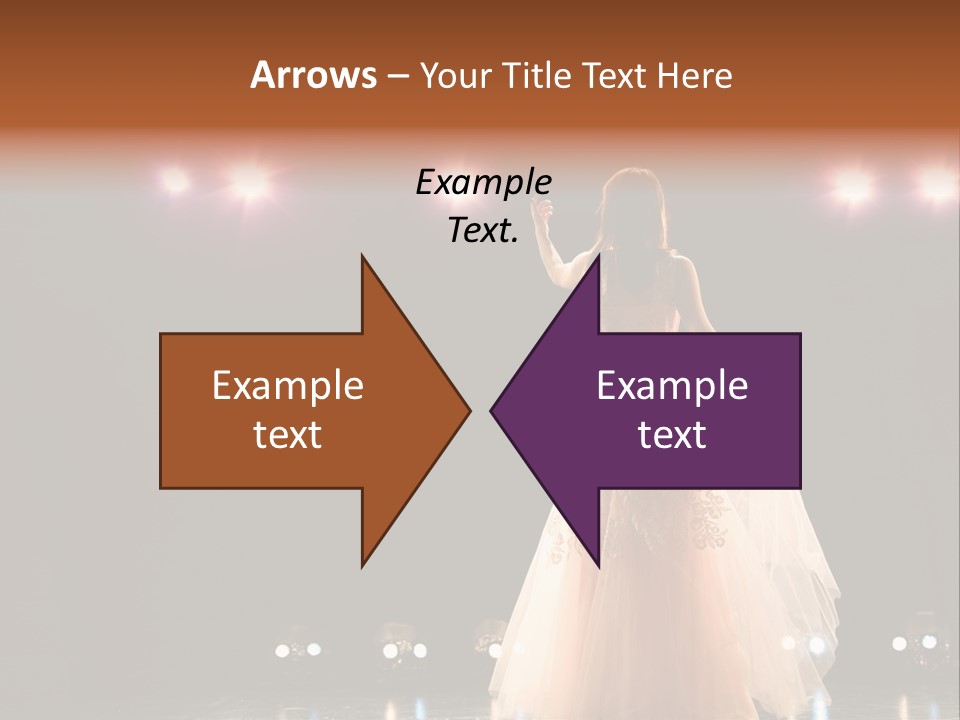 Girl In Long Gown Performing On Stage PowerPoint Template