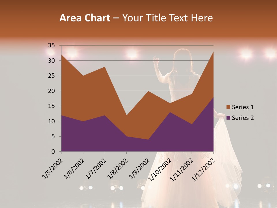 Girl In Long Gown Performing On Stage PowerPoint Template