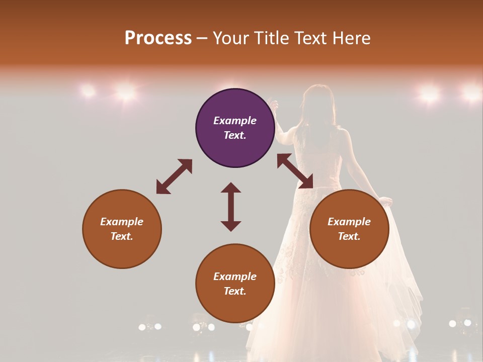 Girl In Long Gown Performing On Stage PowerPoint Template