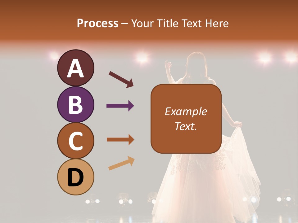 Girl In Long Gown Performing On Stage PowerPoint Template