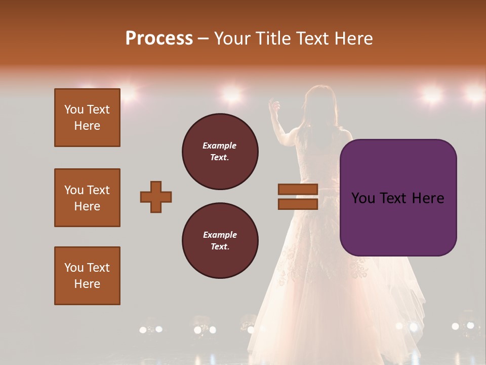 Girl In Long Gown Performing On Stage PowerPoint Template