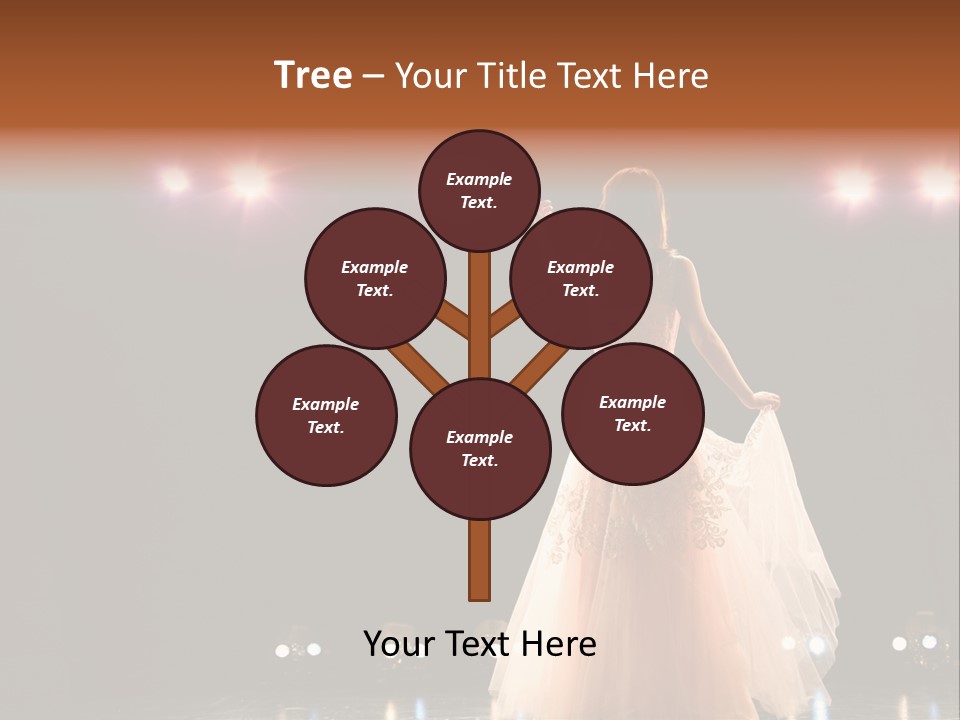 Girl In Long Gown Performing On Stage PowerPoint Template