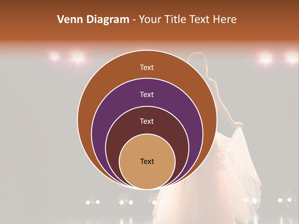 Girl In Long Gown Performing On Stage PowerPoint Template