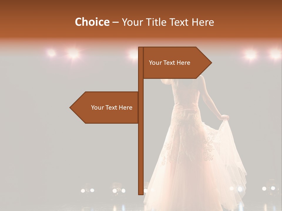 Girl In Long Gown Performing On Stage PowerPoint Template