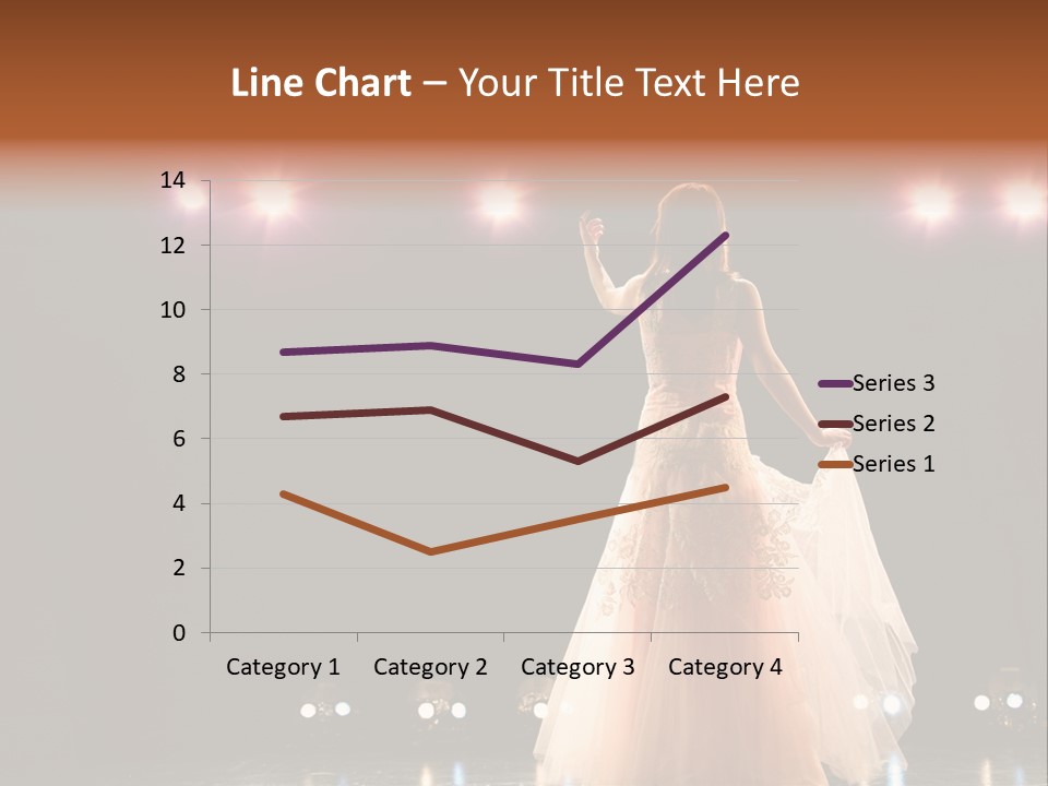 Girl In Long Gown Performing On Stage PowerPoint Template