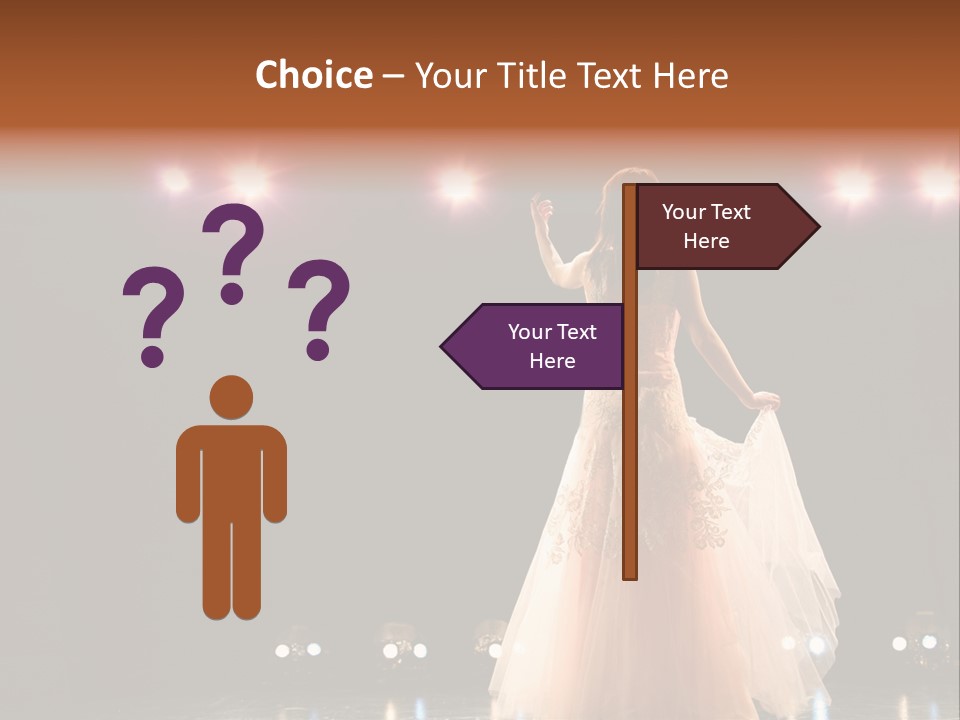 Girl In Long Gown Performing On Stage PowerPoint Template