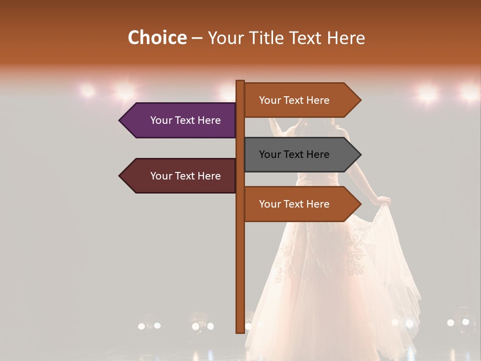 Girl In Long Gown Performing On Stage PowerPoint Template