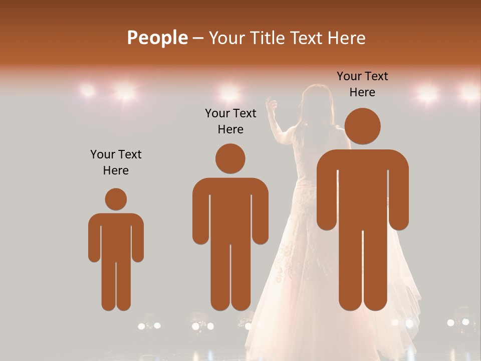 Girl In Long Gown Performing On Stage PowerPoint Template