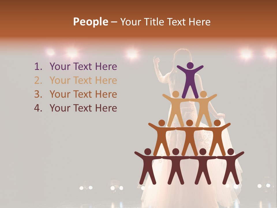 Girl In Long Gown Performing On Stage PowerPoint Template