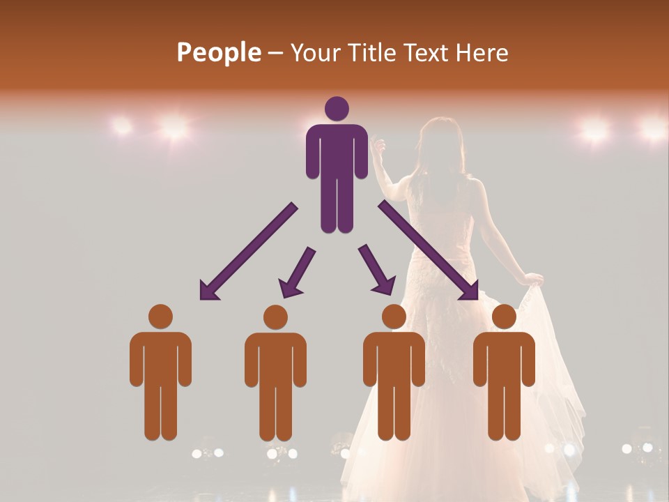 Girl In Long Gown Performing On Stage PowerPoint Template