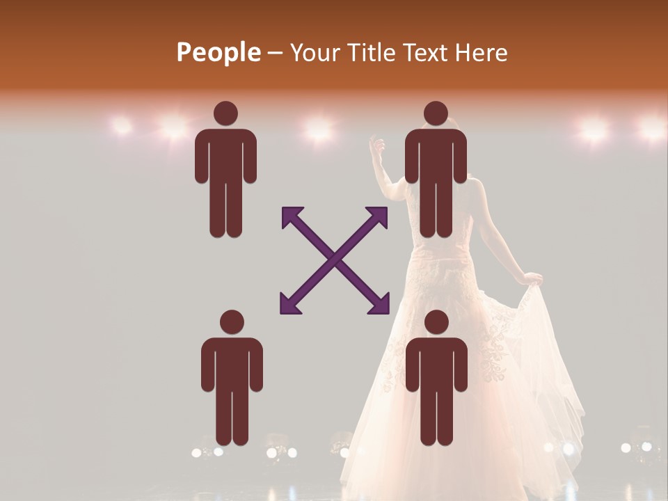 Girl In Long Gown Performing On Stage PowerPoint Template