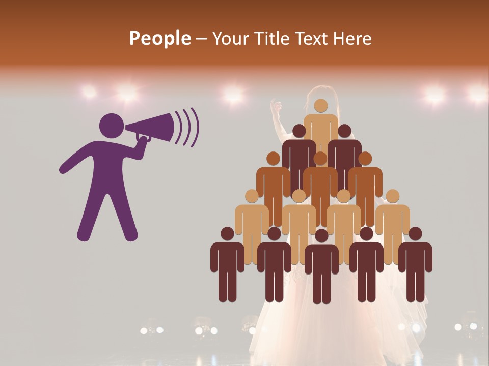 Girl In Long Gown Performing On Stage PowerPoint Template