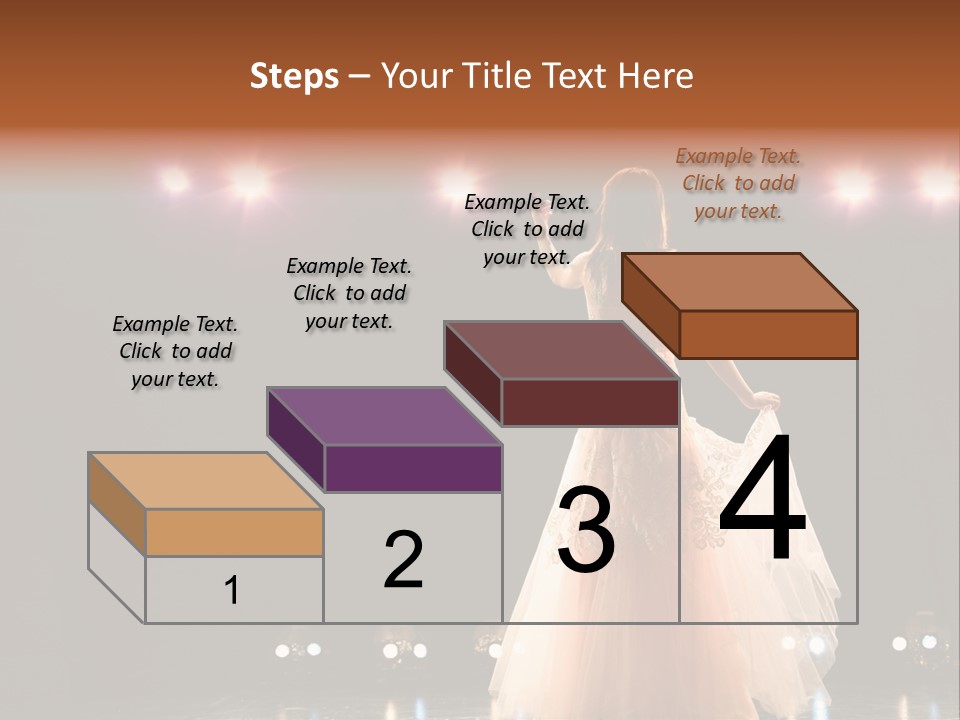 Girl In Long Gown Performing On Stage PowerPoint Template