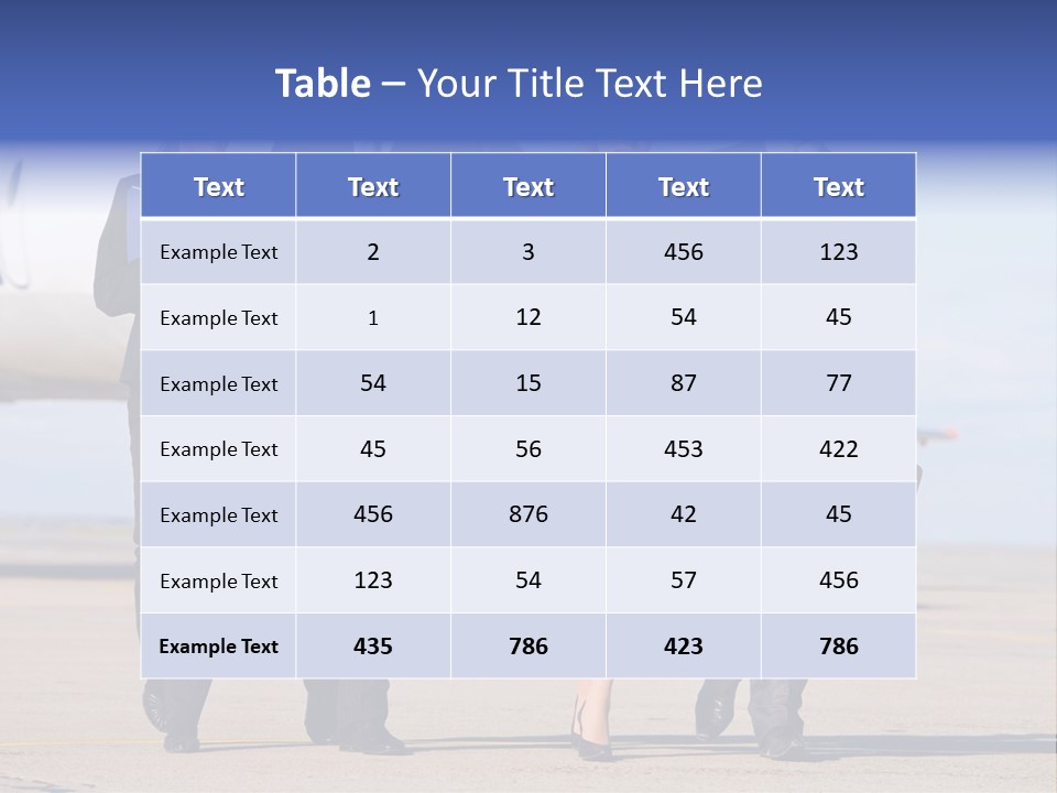 Group Of Successful People Walking On The Background Of The Airplane PowerPoint Template