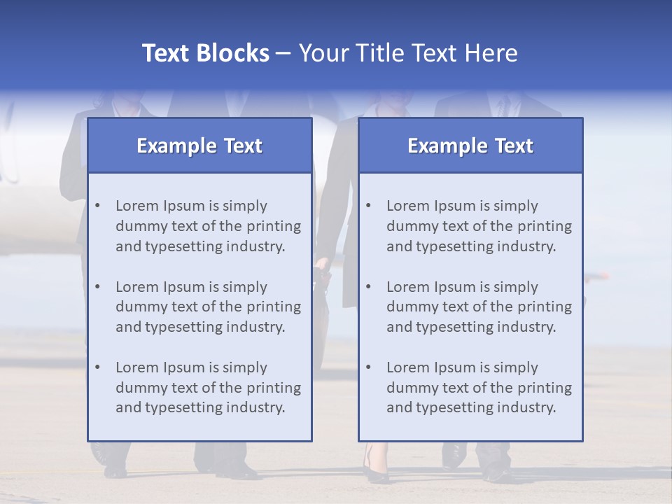Group Of Successful People Walking On The Background Of The Airplane PowerPoint Template