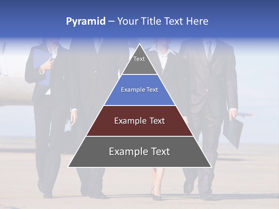 Group Of Successful People Walking On The Background Of The Airplane PowerPoint Template