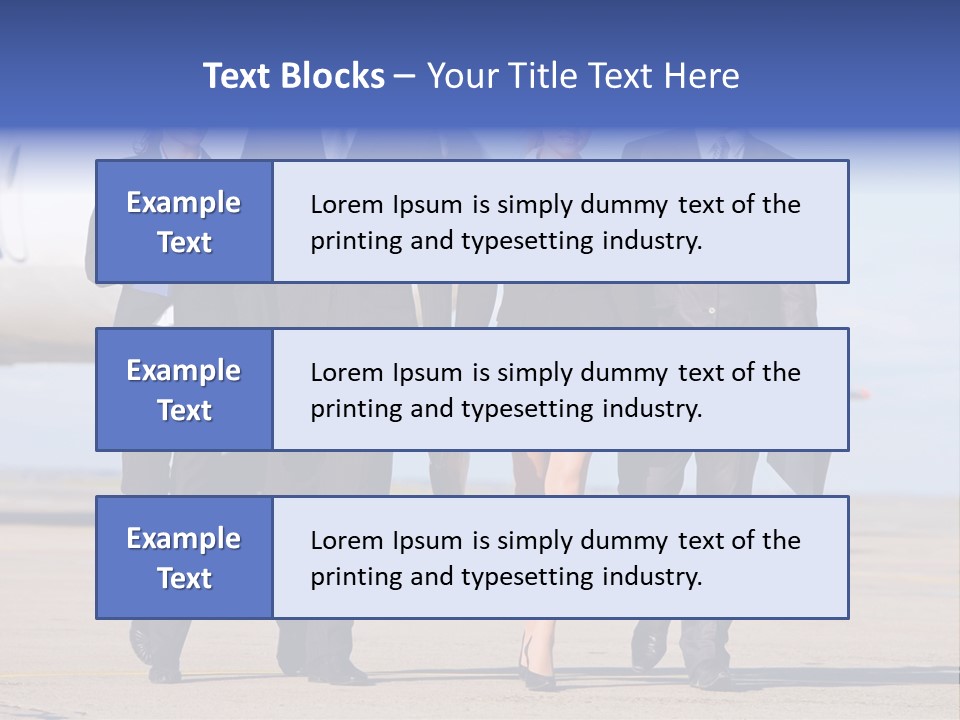 Group Of Successful People Walking On The Background Of The Airplane PowerPoint Template