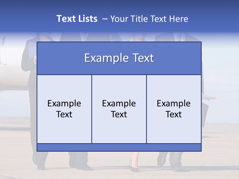 Group Of Successful People Walking On The Background Of The Airplane PowerPoint Template