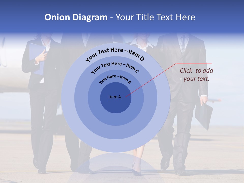 Group Of Successful People Walking On The Background Of The Airplane PowerPoint Template