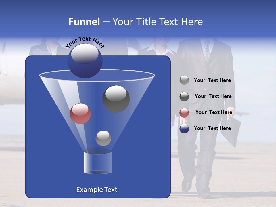 Group Of Successful People Walking On The Background Of The Airplane PowerPoint Template