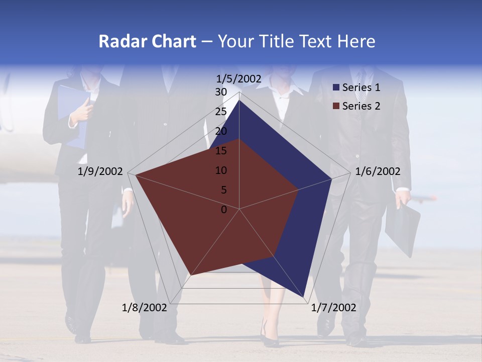 Group Of Successful People Walking On The Background Of The Airplane PowerPoint Template