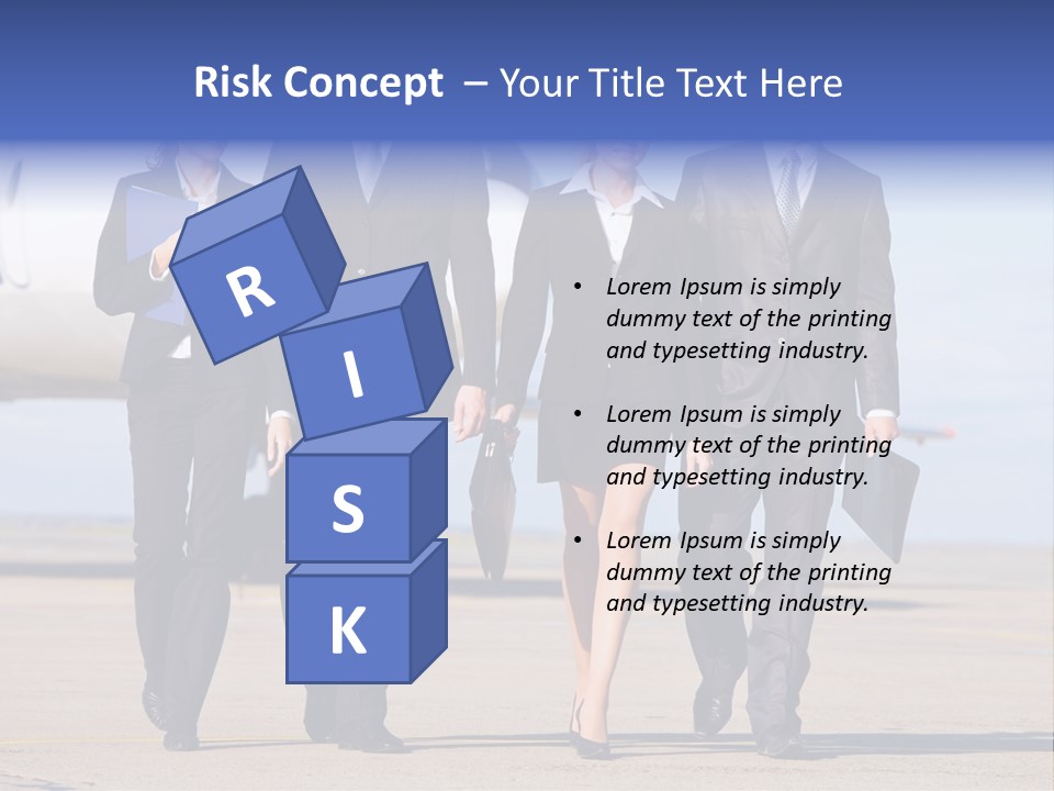 Group Of Successful People Walking On The Background Of The Airplane PowerPoint Template