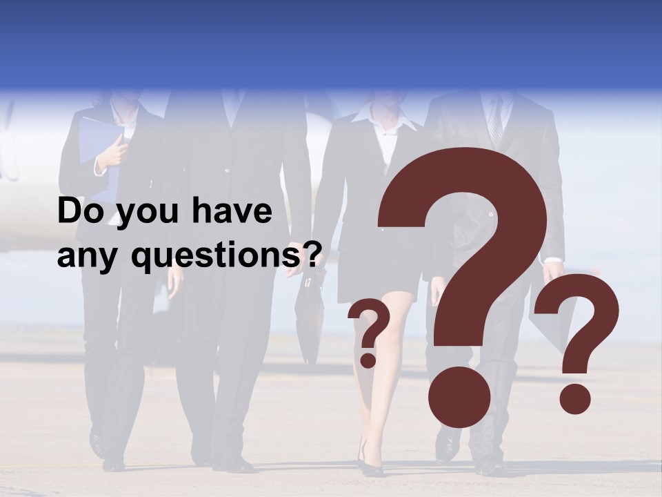 Group Of Successful People Walking On The Background Of The Airplane PowerPoint Template