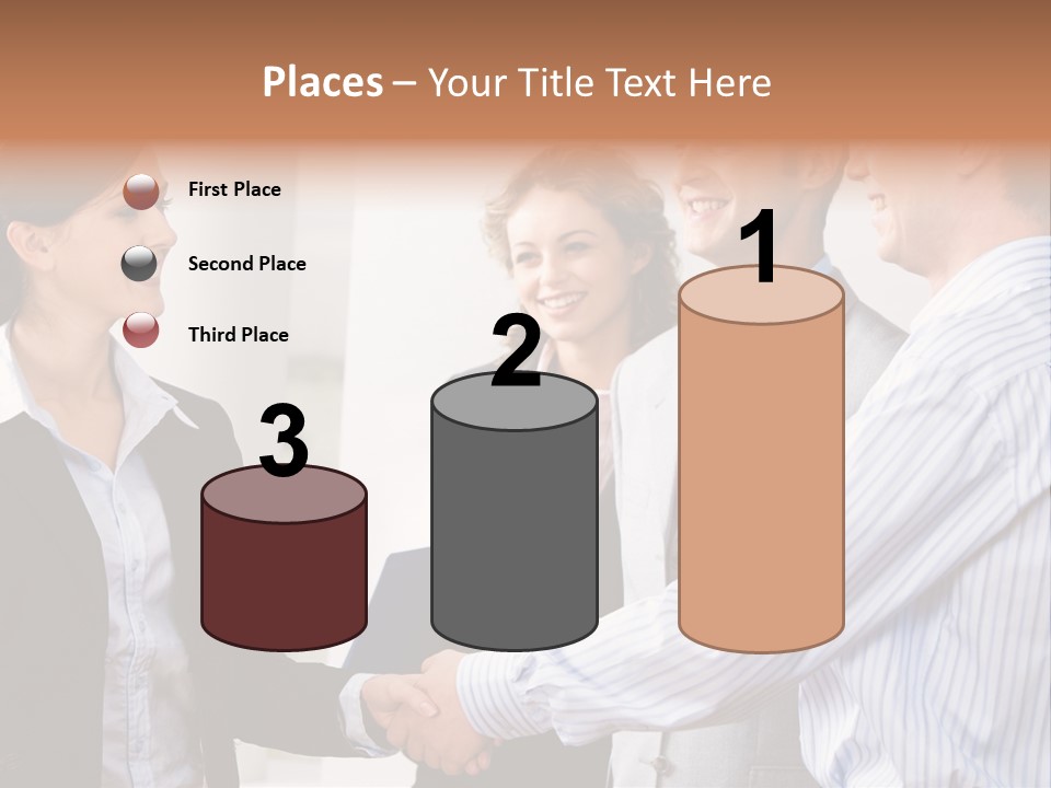 Business People Are Shaking Hands Confirming A Sale PowerPoint Template