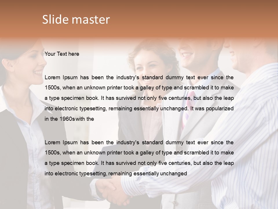 Business People Are Shaking Hands Confirming A Sale PowerPoint Template