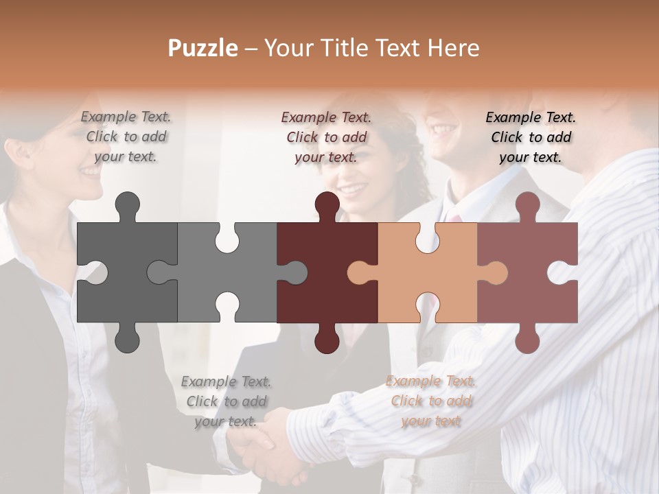 Business People Are Shaking Hands Confirming A Sale PowerPoint Template