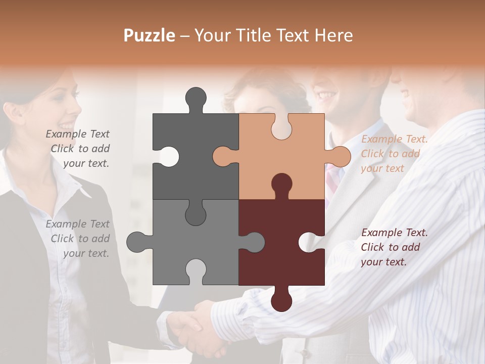 Business People Are Shaking Hands Confirming A Sale PowerPoint Template