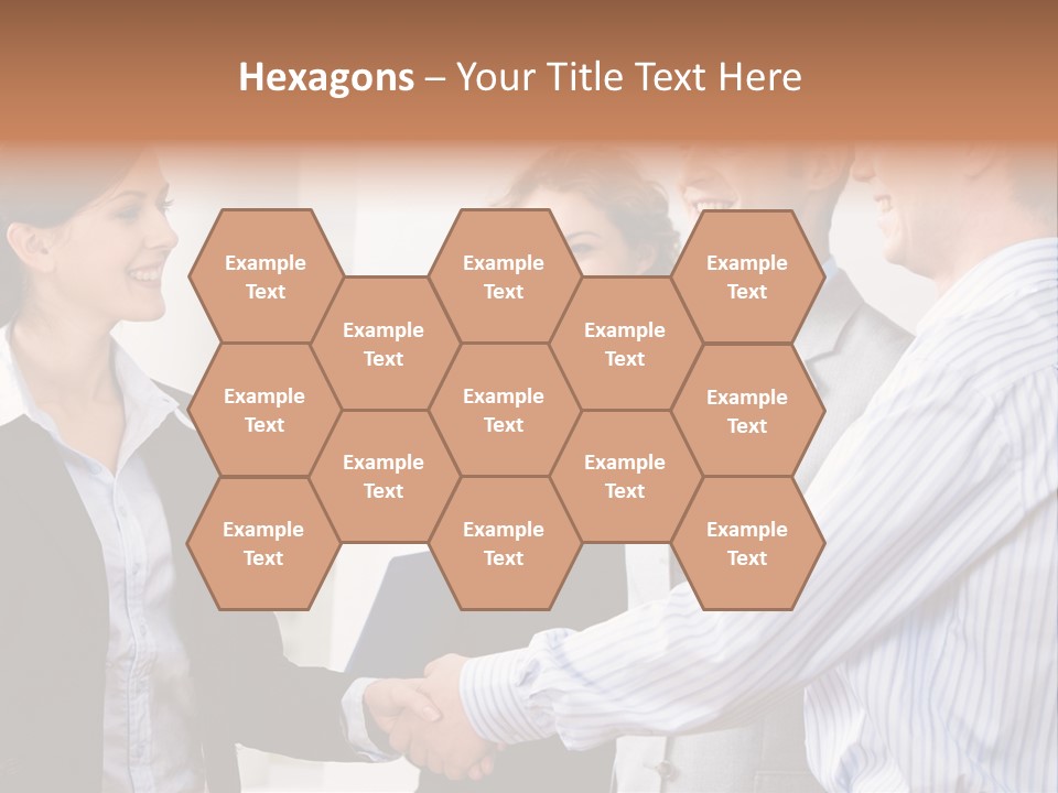 Business People Are Shaking Hands Confirming A Sale PowerPoint Template