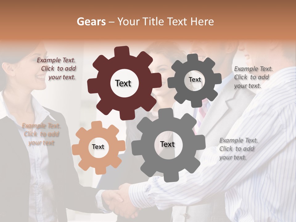 Business People Are Shaking Hands Confirming A Sale PowerPoint Template