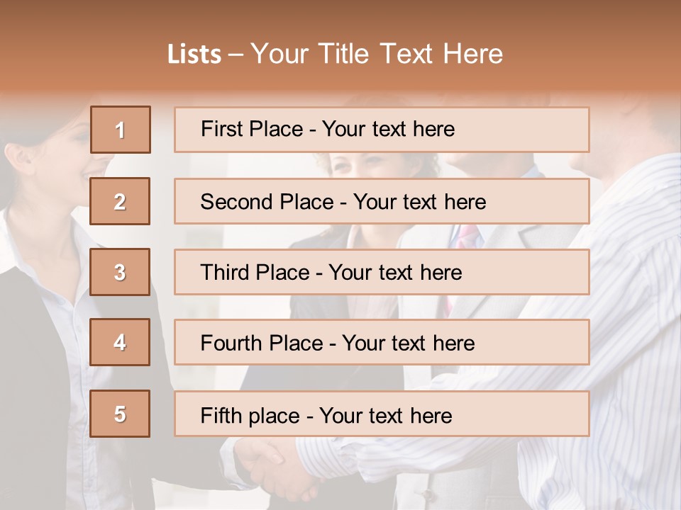 Business People Are Shaking Hands Confirming A Sale PowerPoint Template