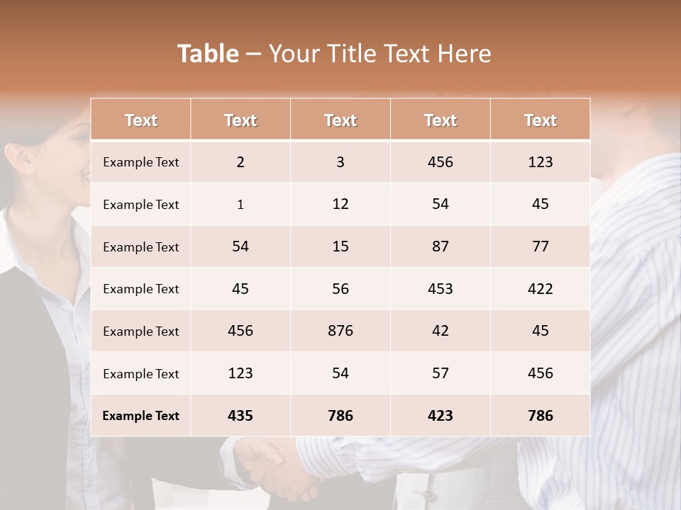Business People Are Shaking Hands Confirming A Sale PowerPoint Template