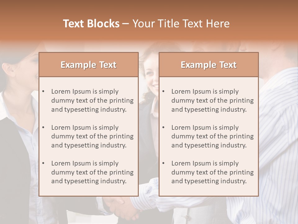 Business People Are Shaking Hands Confirming A Sale PowerPoint Template