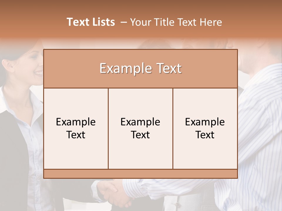 Business People Are Shaking Hands Confirming A Sale PowerPoint Template