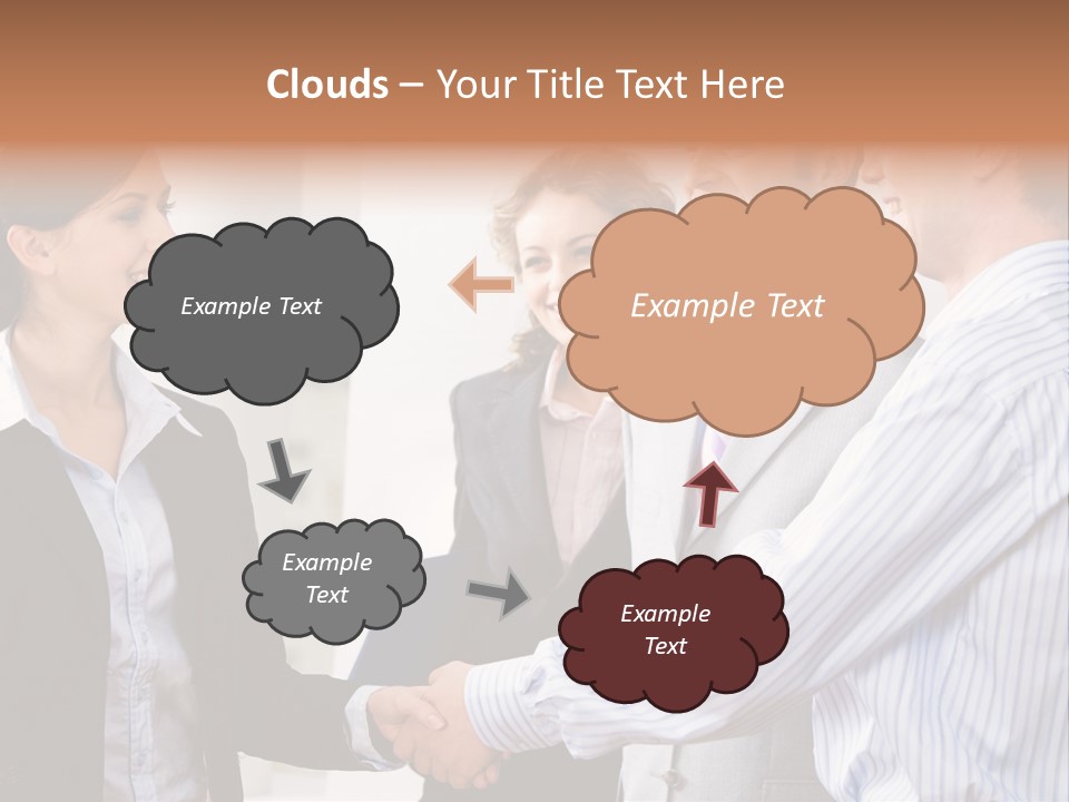 Business People Are Shaking Hands Confirming A Sale PowerPoint Template