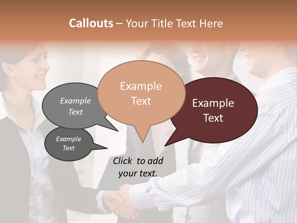 Business People Are Shaking Hands Confirming A Sale PowerPoint Template