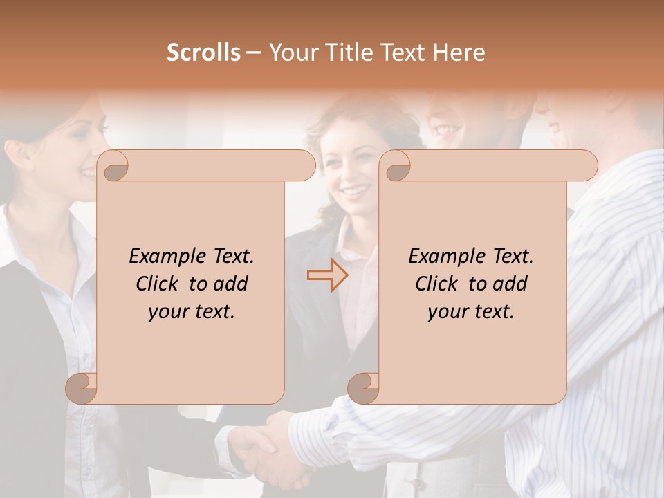 Business People Are Shaking Hands Confirming A Sale PowerPoint Template
